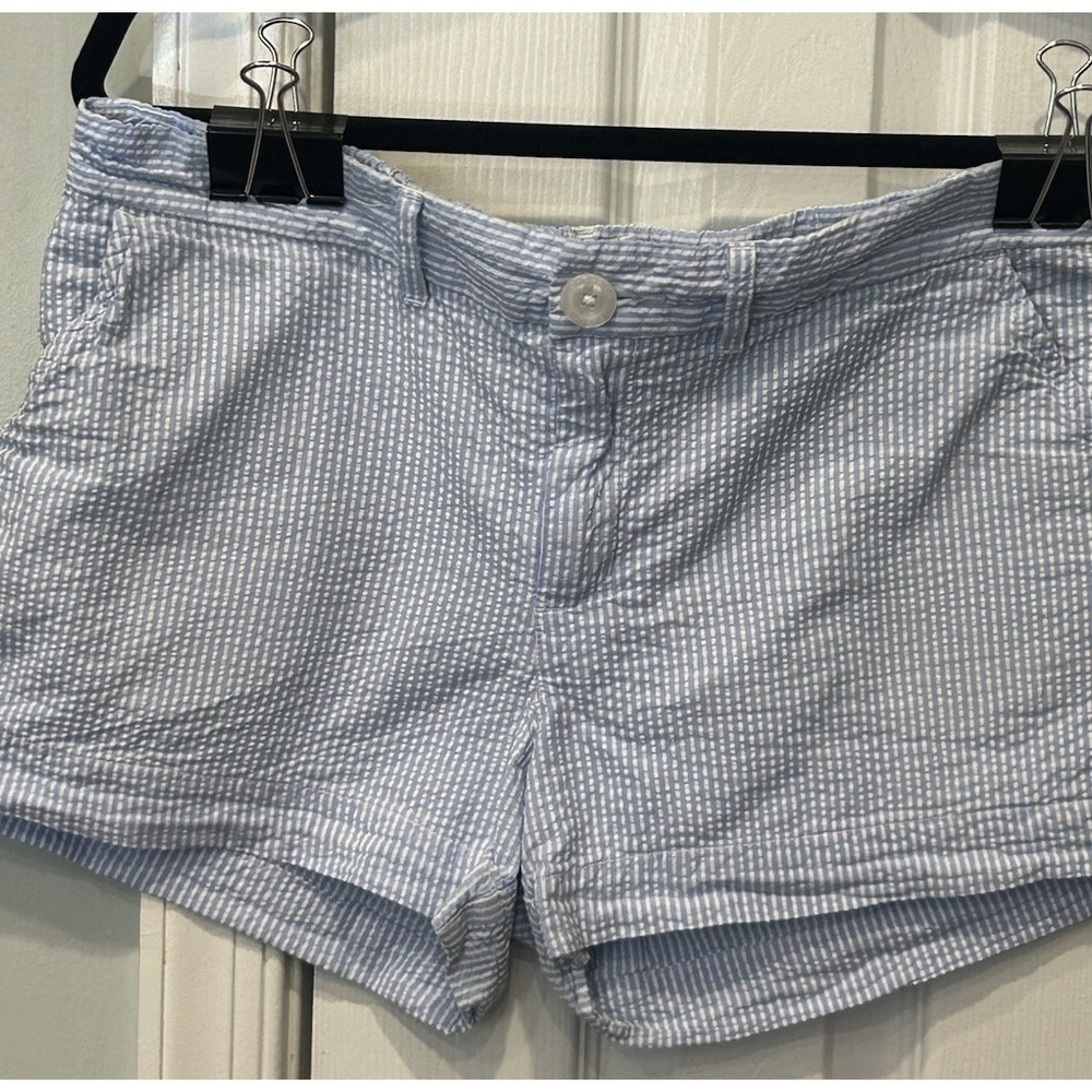 Chubbies Women Blue Seersucker Stripe Shorts Made USA Preppy Country Club Beach